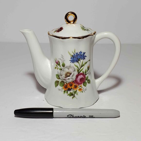 Mini Floral Teapot 5" - Picture 2 of 8